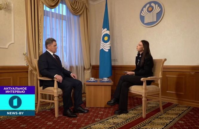 Первый заместитель Генерального секретаря СНГ И.Петришенко дал интервью белорусскому телеканалу «Первый информационный»
