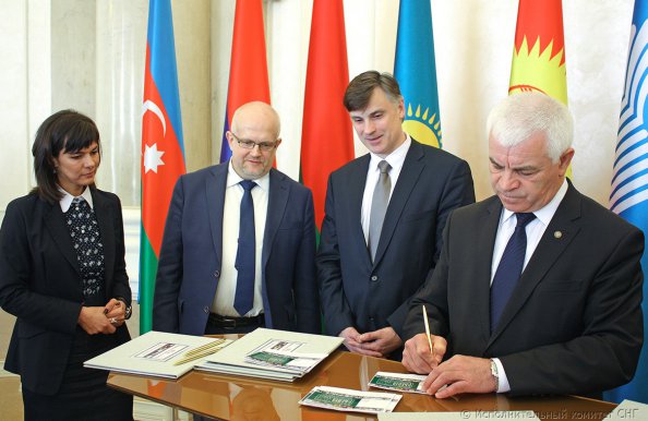 Гашение марки к 100-летию БЕЛТА состоялось в Минске в рамках заседания Информсовета СНГ