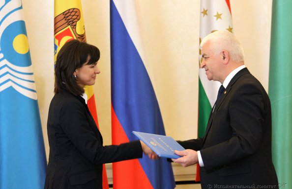 Гашение марки к 100-летию БЕЛТА состоялось в Минске в рамках заседания Информсовета СНГ